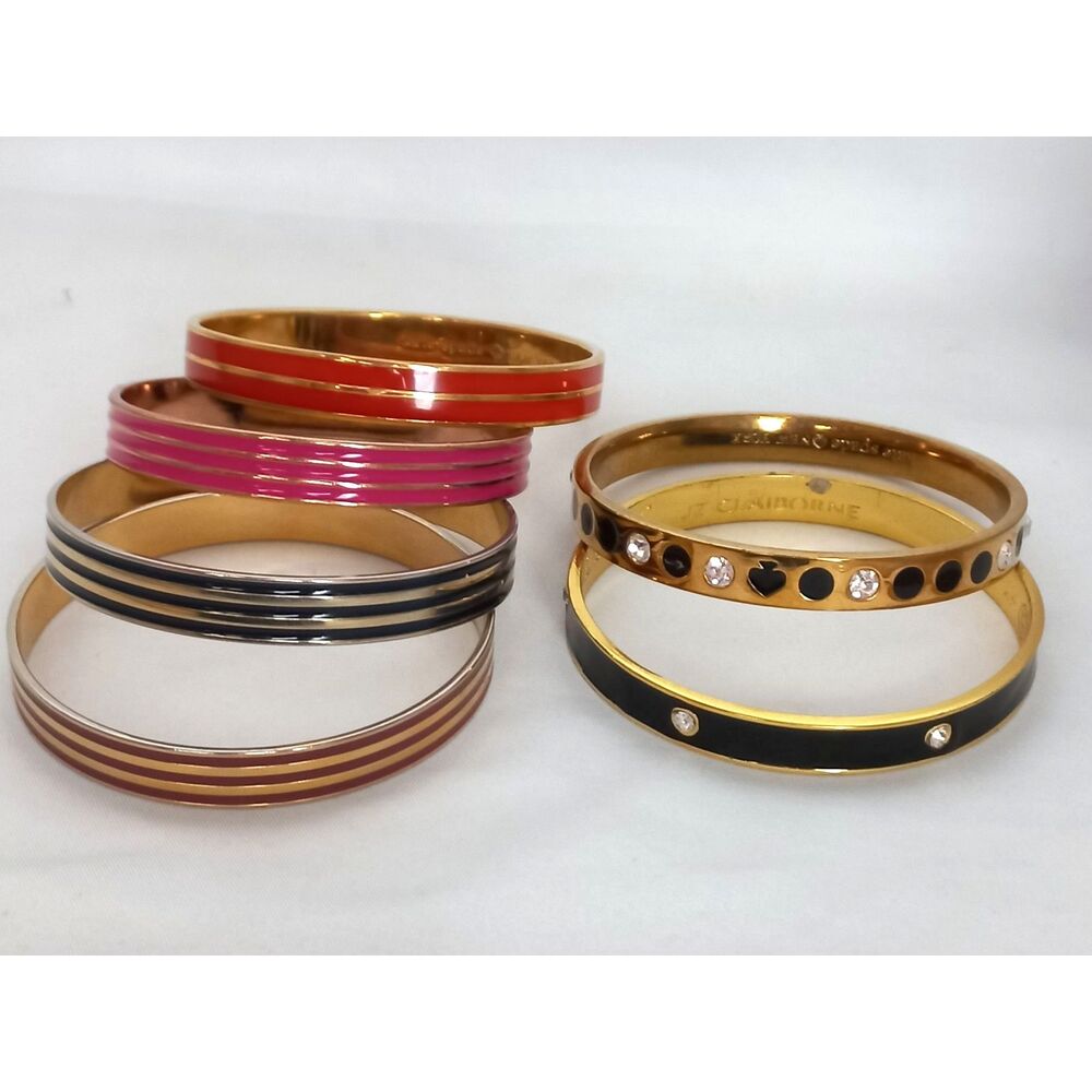 6 Bangle Bracelets Bundle Kate Spade Liz Claiborne Oscar de la Renta